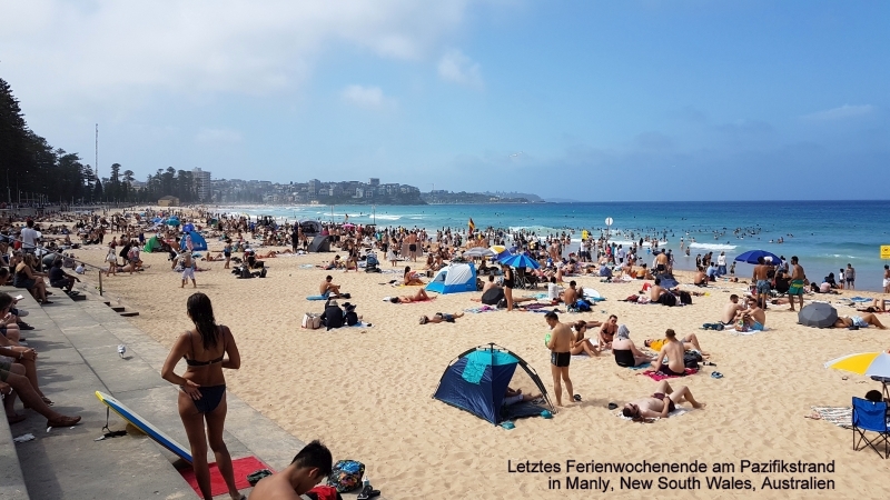 Badetourismus in Manly, NSW, Australien